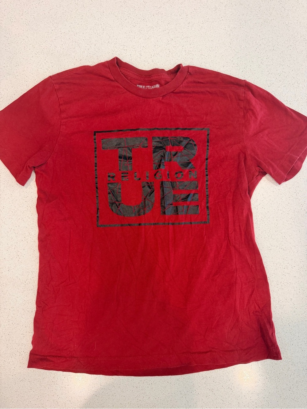True Religion Men’s Small Red Graphic Logo T-Shirt 100% Cotton